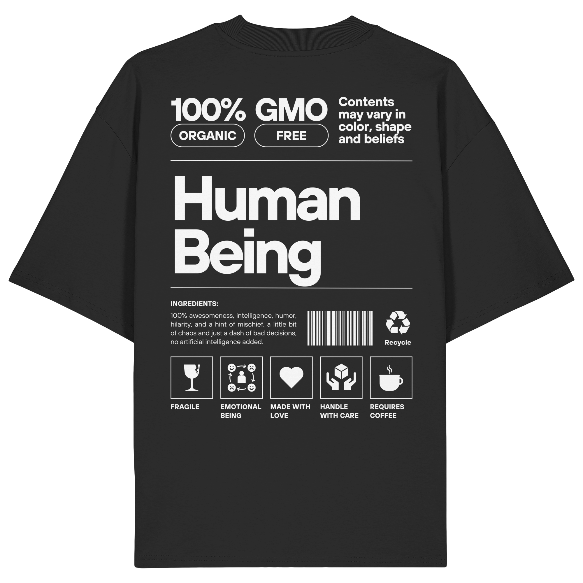 100% HUMAN BEING  - Organic Oversize Shirt