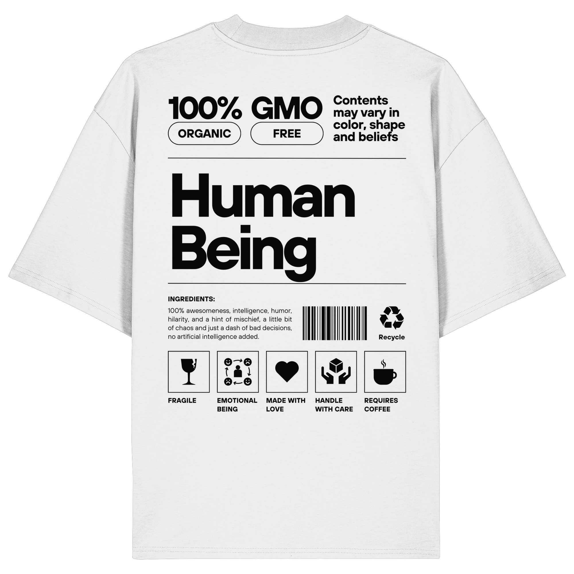 100% HUMAN BEING - Organic Oversize Shirt